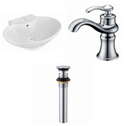 AMERICAN IMAGINATIONS 22.75-in. W Above Counter White Vessel Set For 1 Hole Center Faucet AI-33849